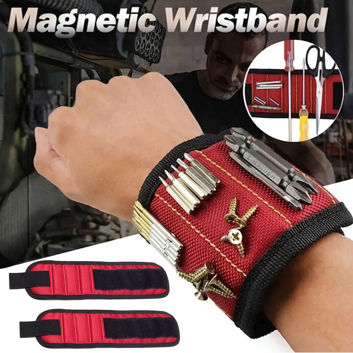 Magnetic Drill Press - Magnetic Wristband for Holding Screws,Nails, Drilling