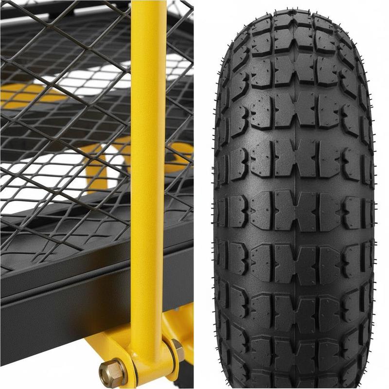 Steel Garden Cart 900 Lbs For  - Heavy Equipment Tires review and price