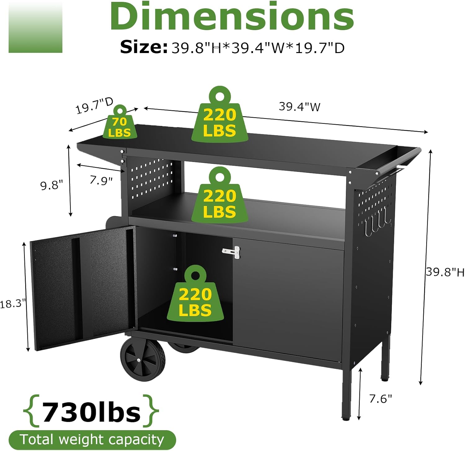Outdoor Grill Cart Table With  - Heavy Equipment Tires review and price