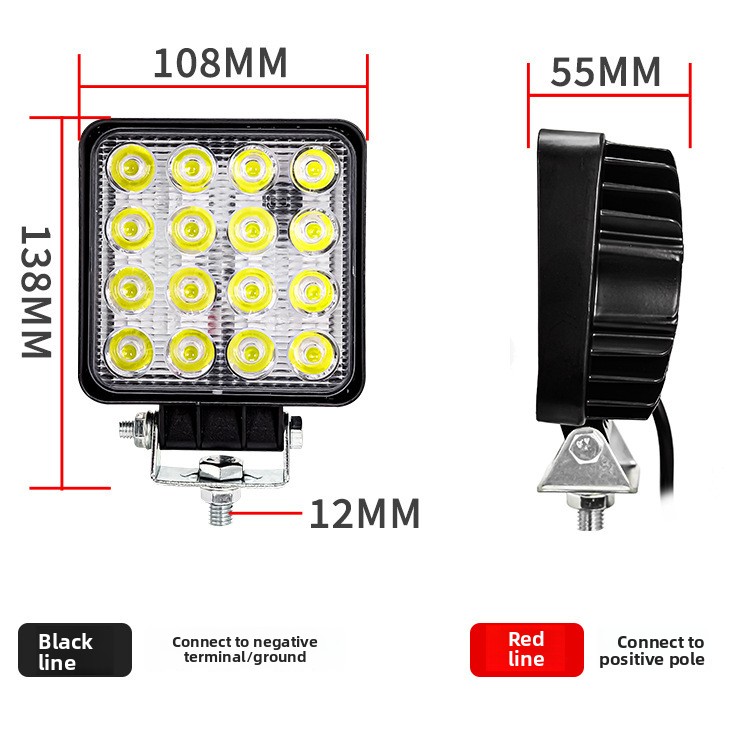 48W 16LED 4 Inch 12V 24V LED W - Heavy Equipment Forklift review and price