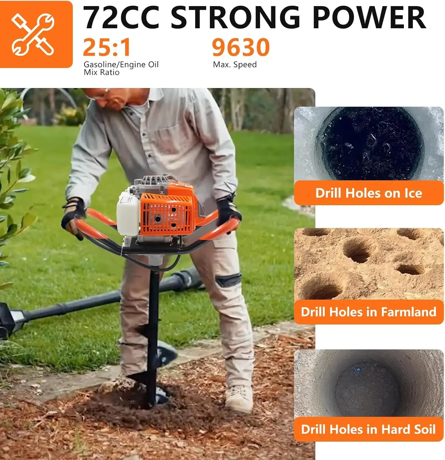 -72CC Auger Post Hole Digger,  - Post Hole Digger review and price