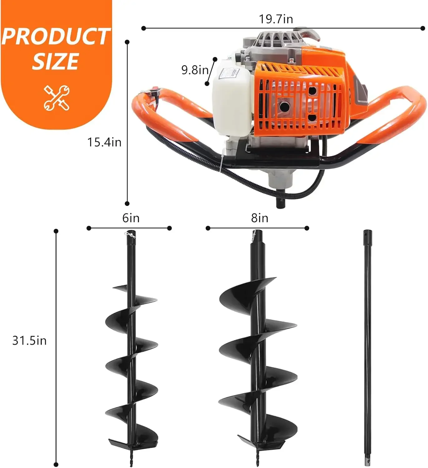 -72CC Auger Post Hole Digger,  - Post Hole Digger review and price